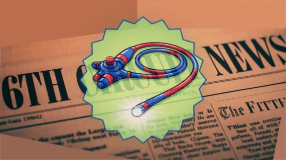 6th Circuit Endoscope News headline featuring a medical exam scope